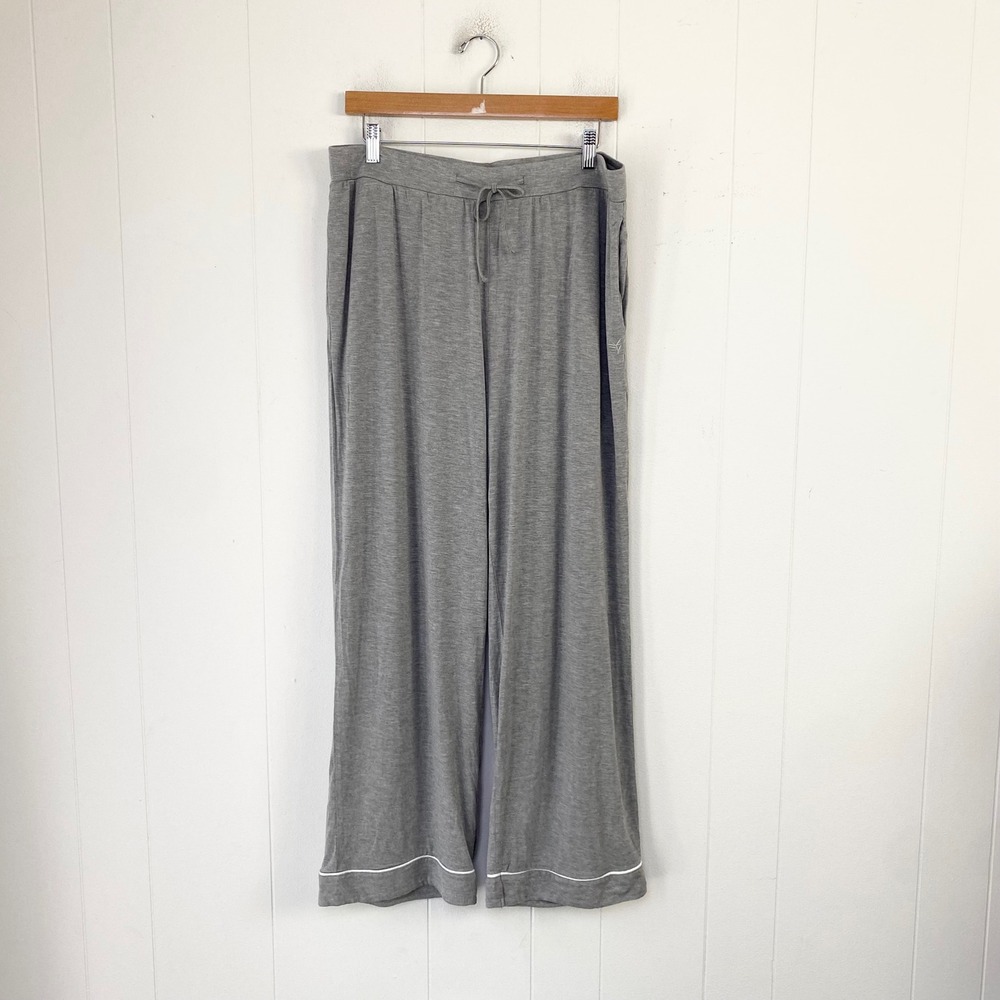 Cozy Earth Gray Bamboo Viscose Wide Leg Pajama Lounge Pants Women's XL Pockets